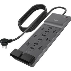 12-Outlet Surge Protector Power Strip w/ 12 AC Outlets & 8ft Flat Plug
